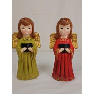 Vintage Ardco Singing Angel Figurines Set of 2 Japan Christmas Choir Decor